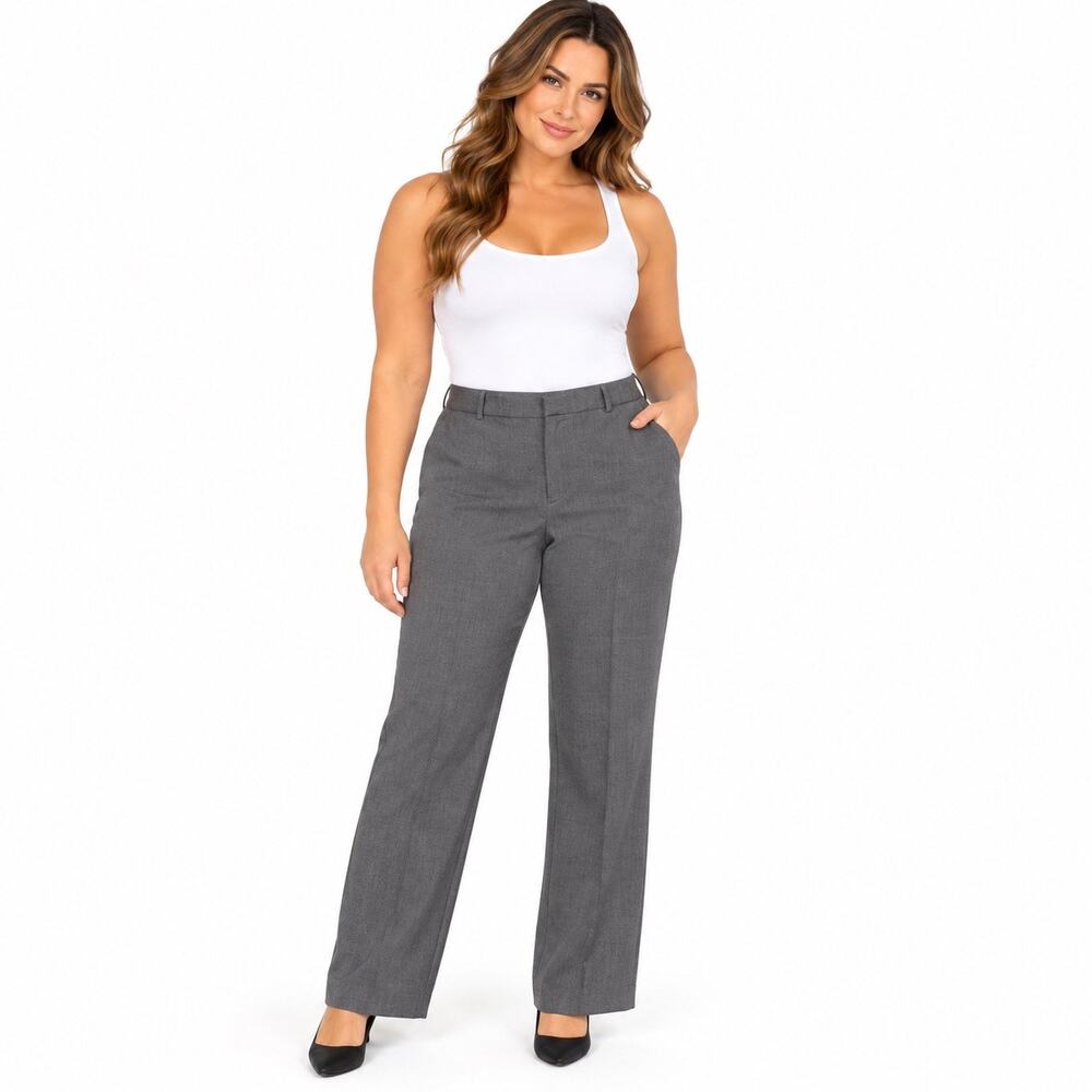 Old Navy Womens Dress Pants Straight Leg Gray Stretch Career Size 10 Short